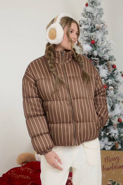 Cozy Lines Striped Puffer Jacket