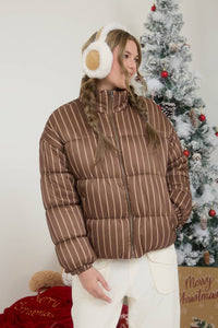 Cozy Lines Striped Puffer Jacket