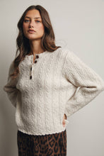 Load image into Gallery viewer, Buttoned Up &amp; Cozy Cable Knit Henley Sweater