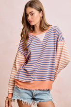 Load image into Gallery viewer, Pop of Color Striped Pullover Top