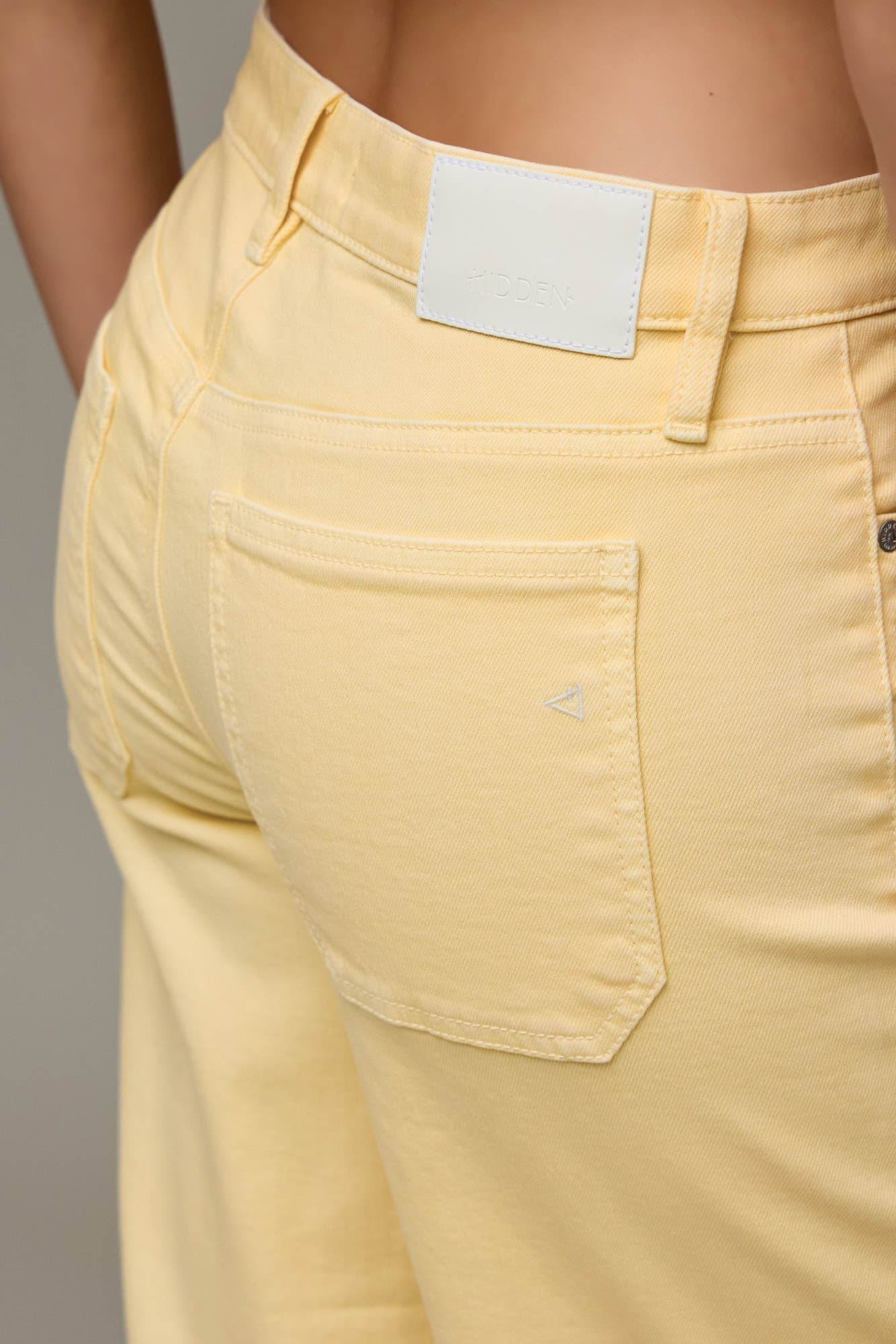 Mellow Yellow Cuffed Mid Rise Petite Dad Jean