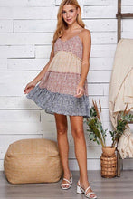 Load image into Gallery viewer, Patch Perfect Tiered Mini Dress