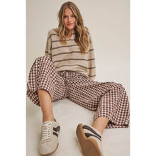 Load image into Gallery viewer, Easy Day Relaxed Gingham Cotton Barrel Leg Pants