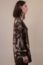 Load image into Gallery viewer, Oversized Western Graphic Knit Sweater Cardigan