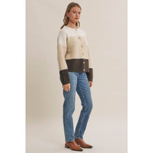 Load image into Gallery viewer, Morning Chai Color-block Sweater Cardigan