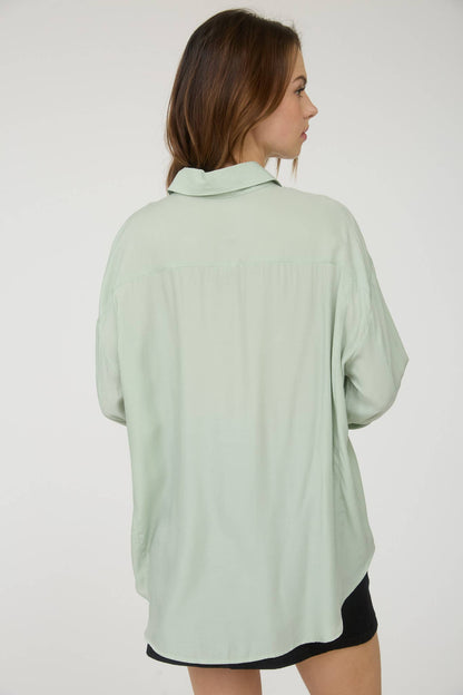 Feeling Bossy Oversized Button Down Long Sleeve Top