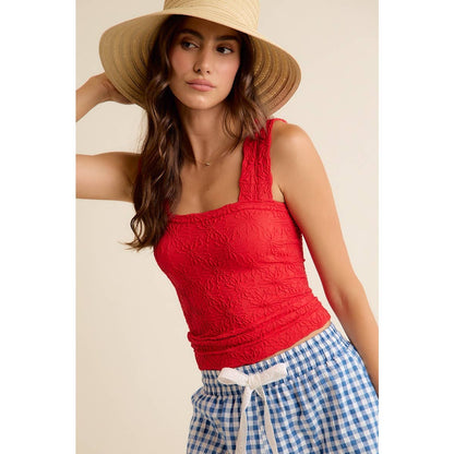 Always In Bloom Floral Jacquard Seamless Tank Top