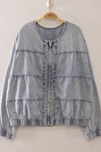 Load image into Gallery viewer, Blue Skies Ahead Tiered Denim Jacket