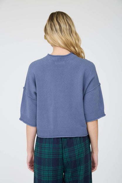 EXPOSED SEAM DROP SHOULDER SHORT SLEEVE PULLOVER