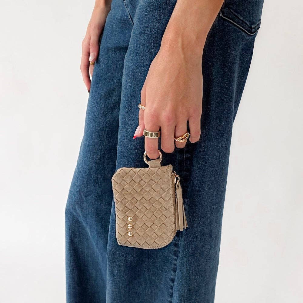 Suede Paris Card Wallet