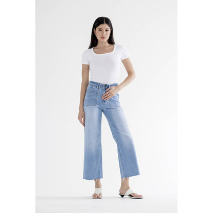 Take The High Road Cropped Wide Leg Jeans