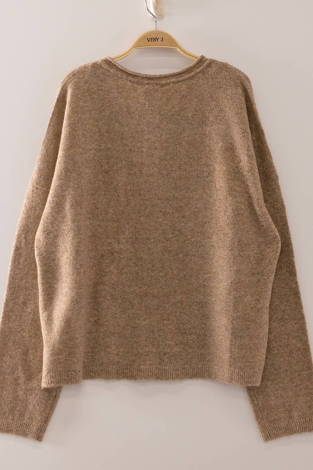 12W3789N-Soft Touch Button Cardigan