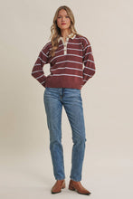 Load image into Gallery viewer, Modern Heritage Stripe Henley Twofer Sweater Top