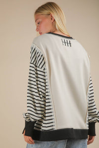 Ready for the Weekend Oversized Striped Knit Top