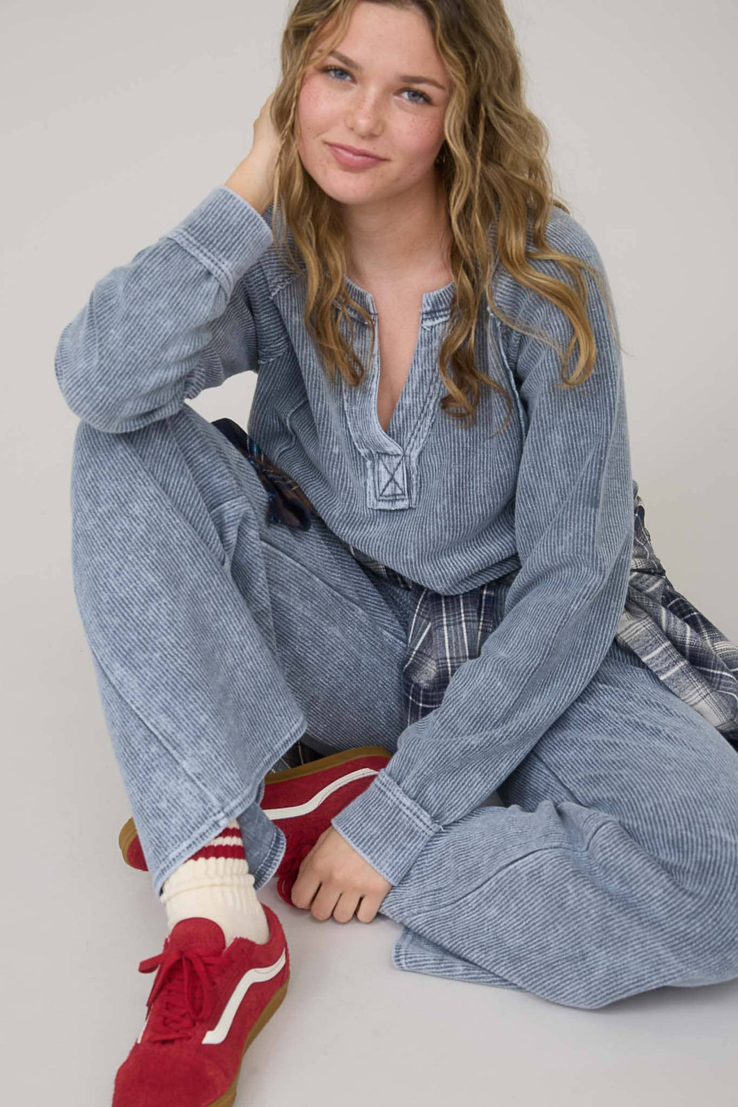 In My Comfy Era Mineral Washed High Waist Drawstring Lounge Pants