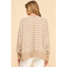 Load image into Gallery viewer, Between the Lines Textured Striped Pullover Top