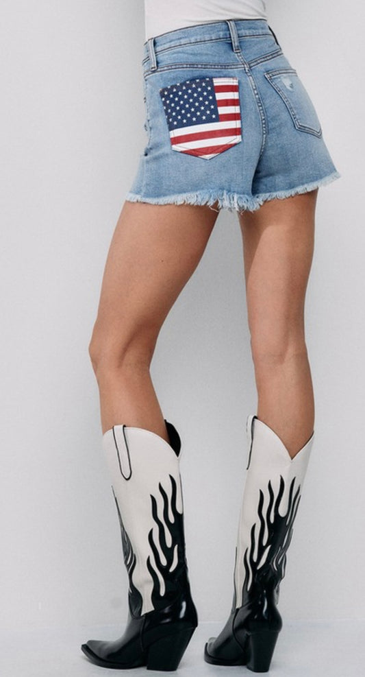 Patriotic Denim Shorts
