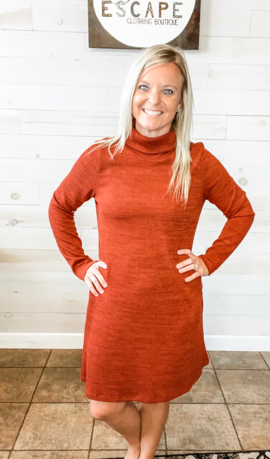 Rust Sweater Dress