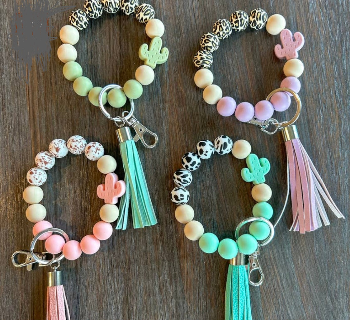 Cactus Western Wristlet Keychain