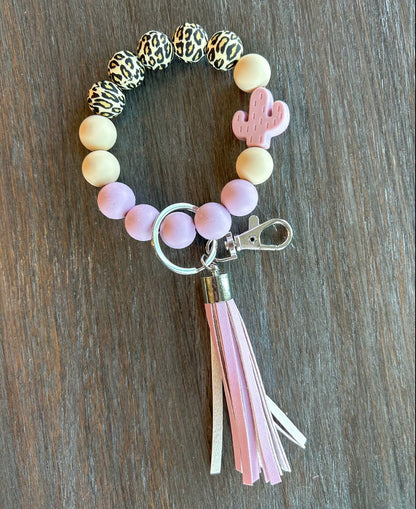 Cactus Western Wristlet Keychain
