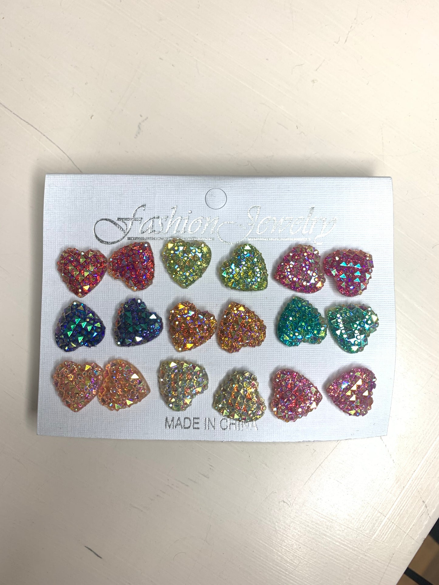 Heart Shaped Multi Colored Earrings