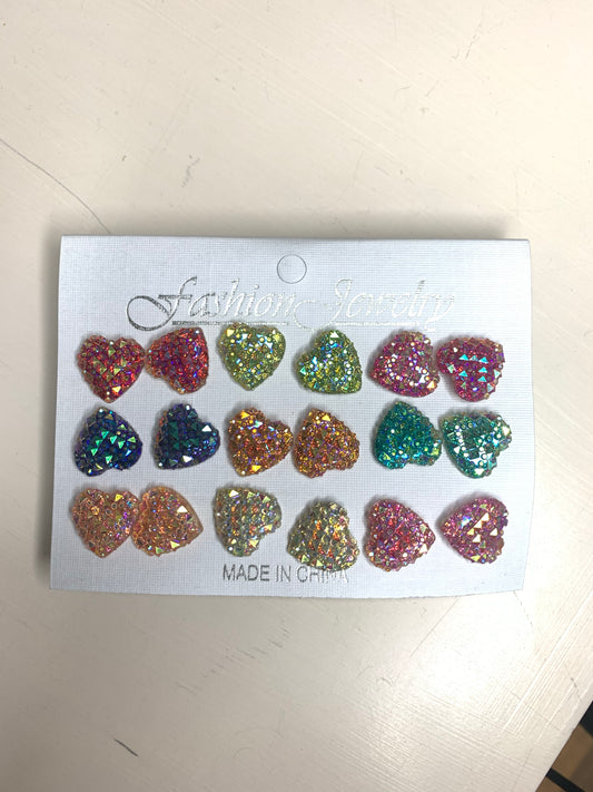 Heart Shaped Multi Colored Earrings