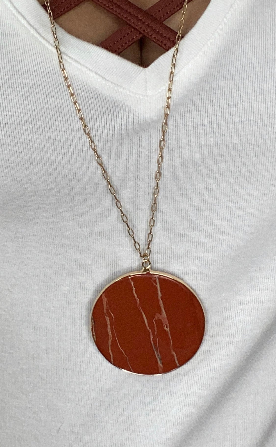 Rust Marbled Necklace