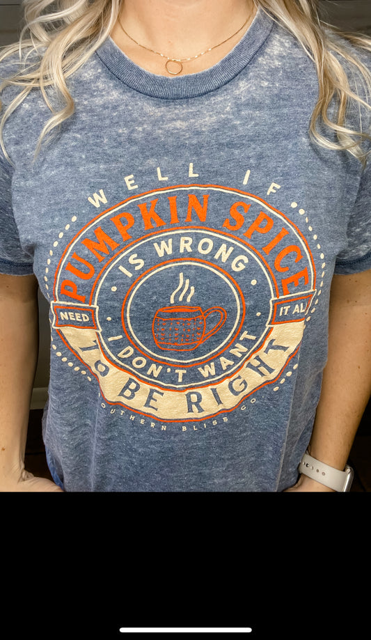 Pumpkin Spice Acid Wash Graphic Tee