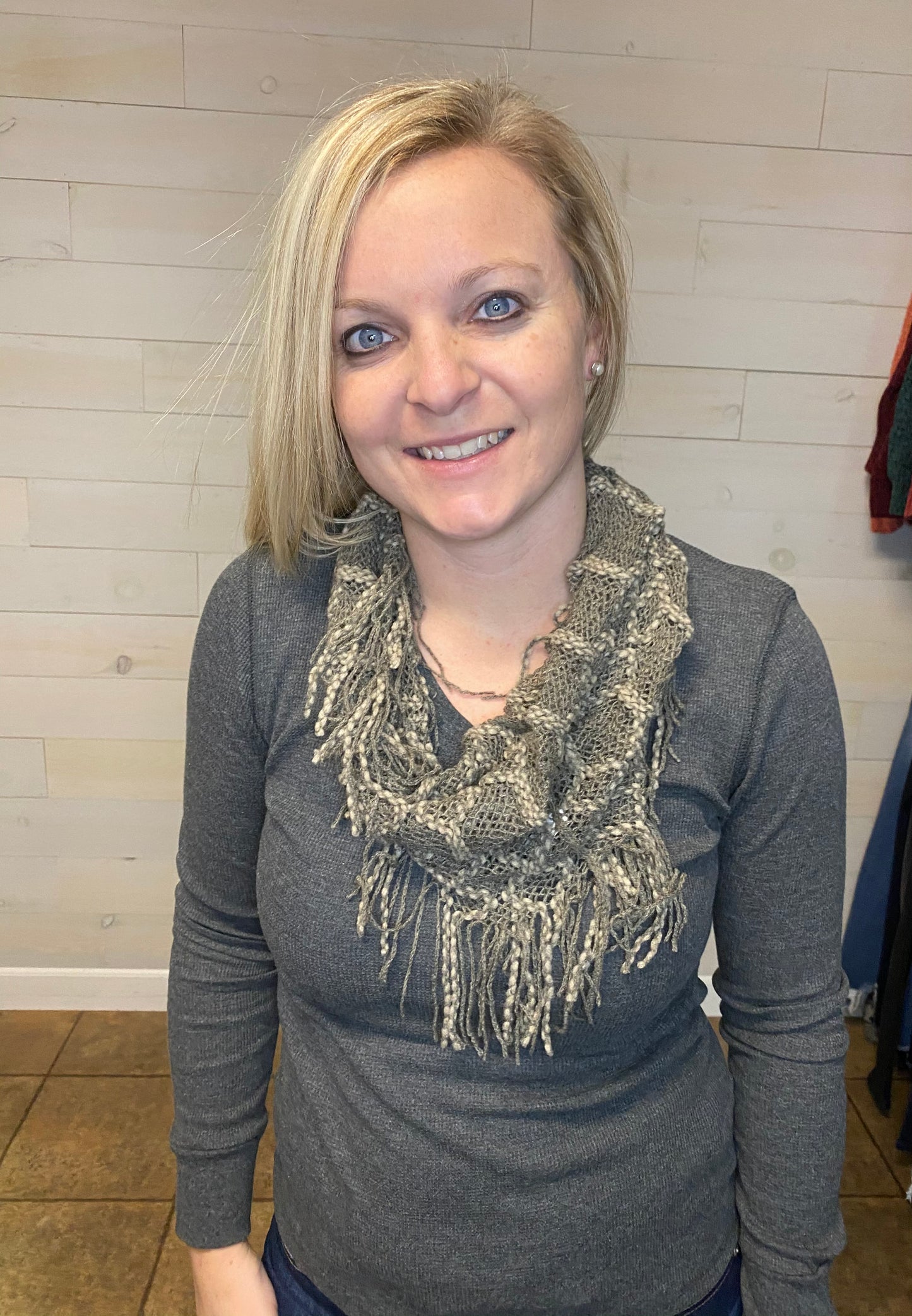 Taupe Knit Scarf