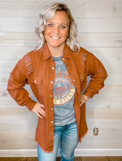 Pumpkin Spice Acid Wash Graphic Tee