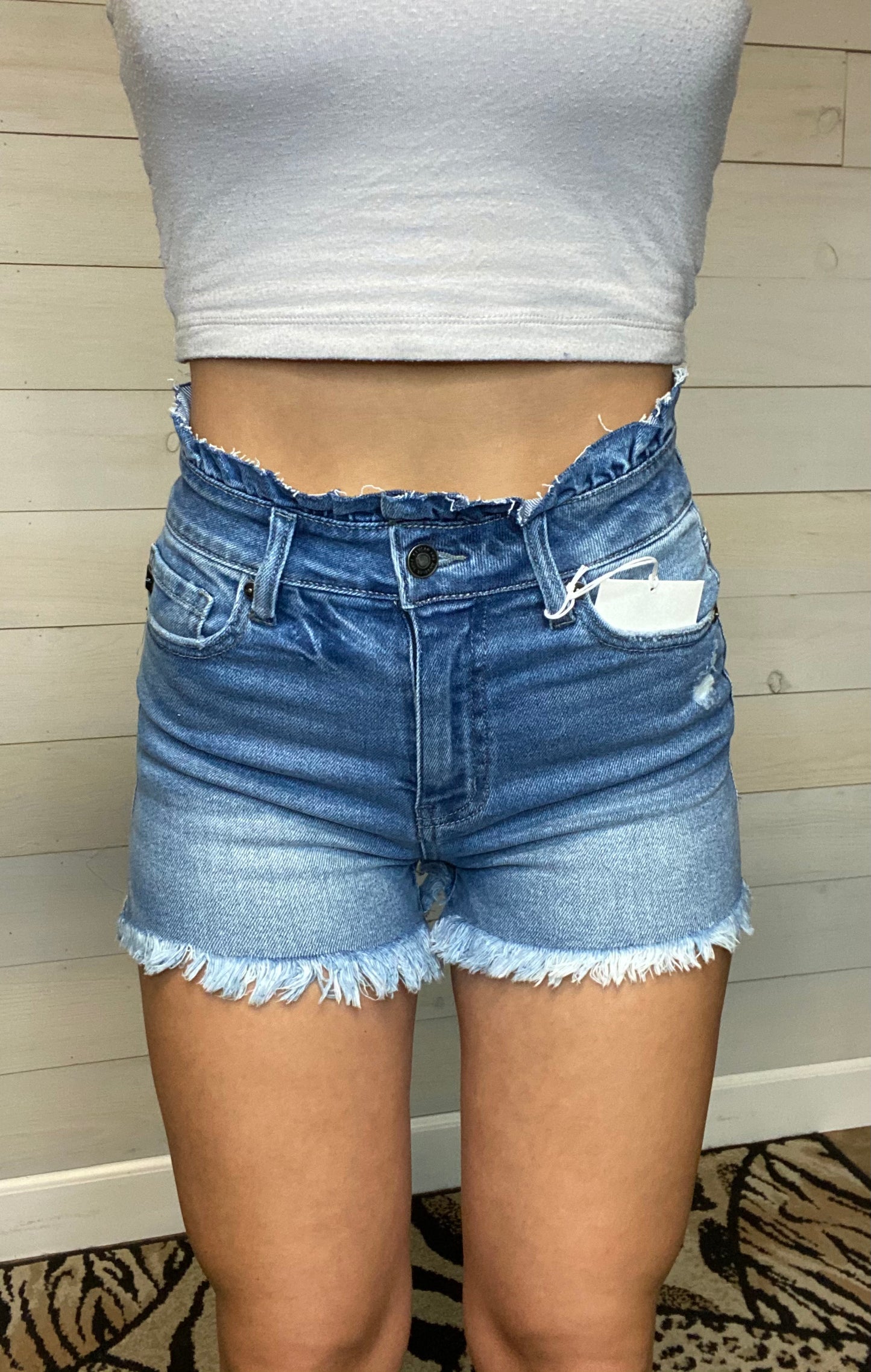 KanCan High Rise Ruffle Shorts