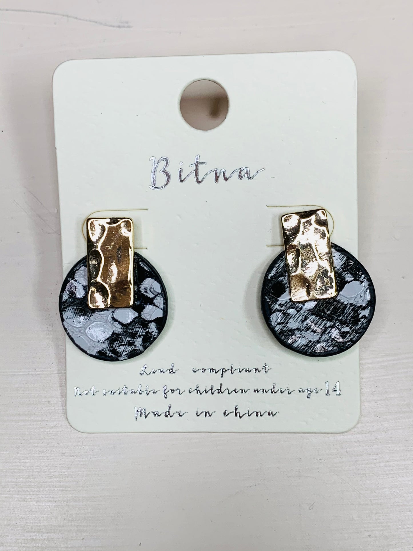 Circle Snakeskin Earrings