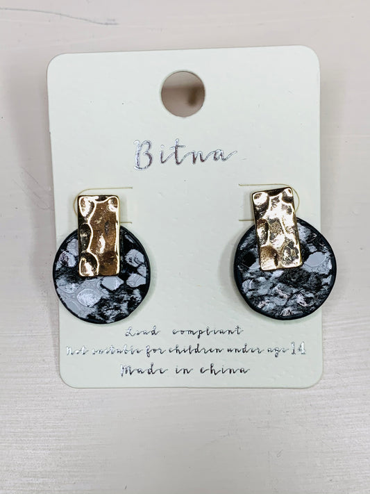 Circle Snakeskin Earrings
