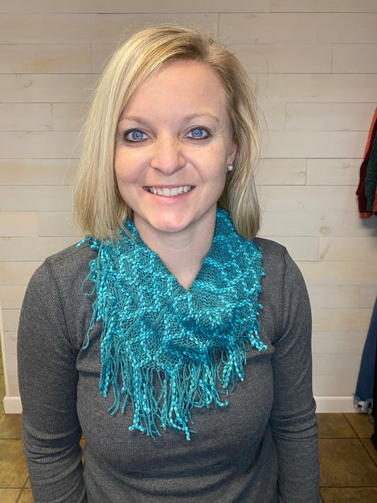 Teal Knit Scarf