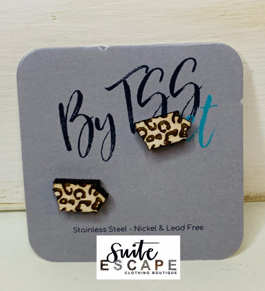 Iowa Cheetah Stud Earrings