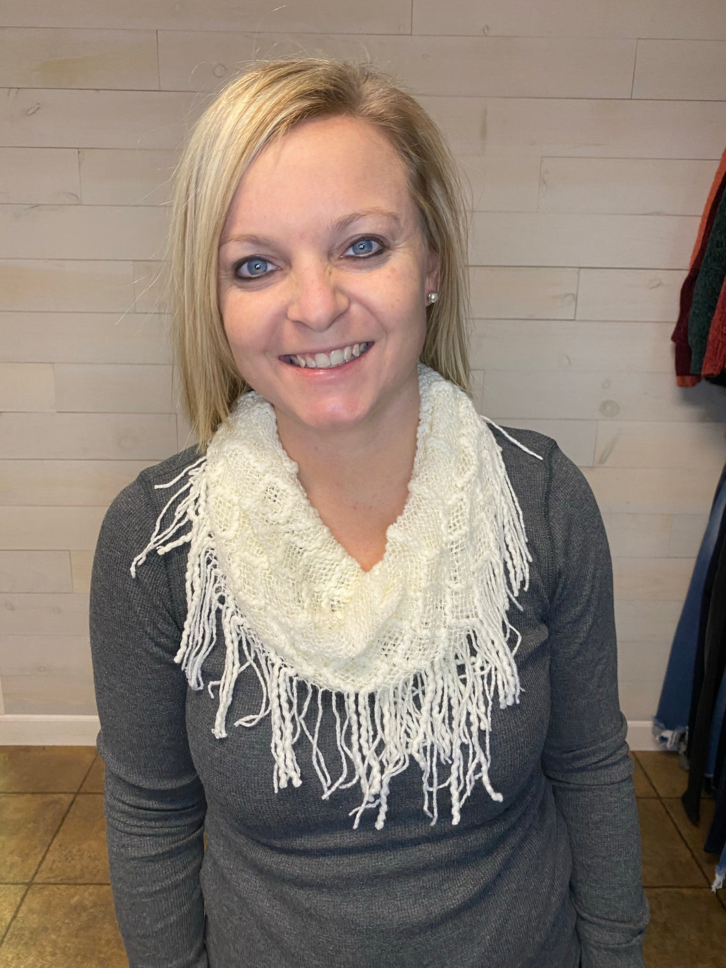White Knit Scarf