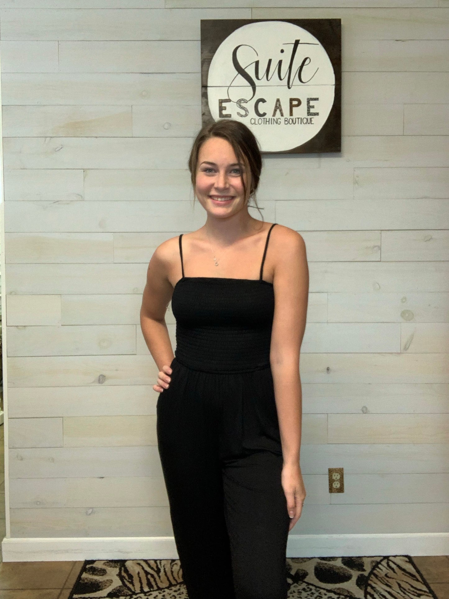 Black Side Slit Jumpsuit