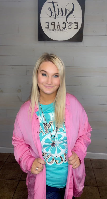 Pink Cowgirl Button Down Top