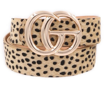 Spotted Cheetah Faux Fur Belt