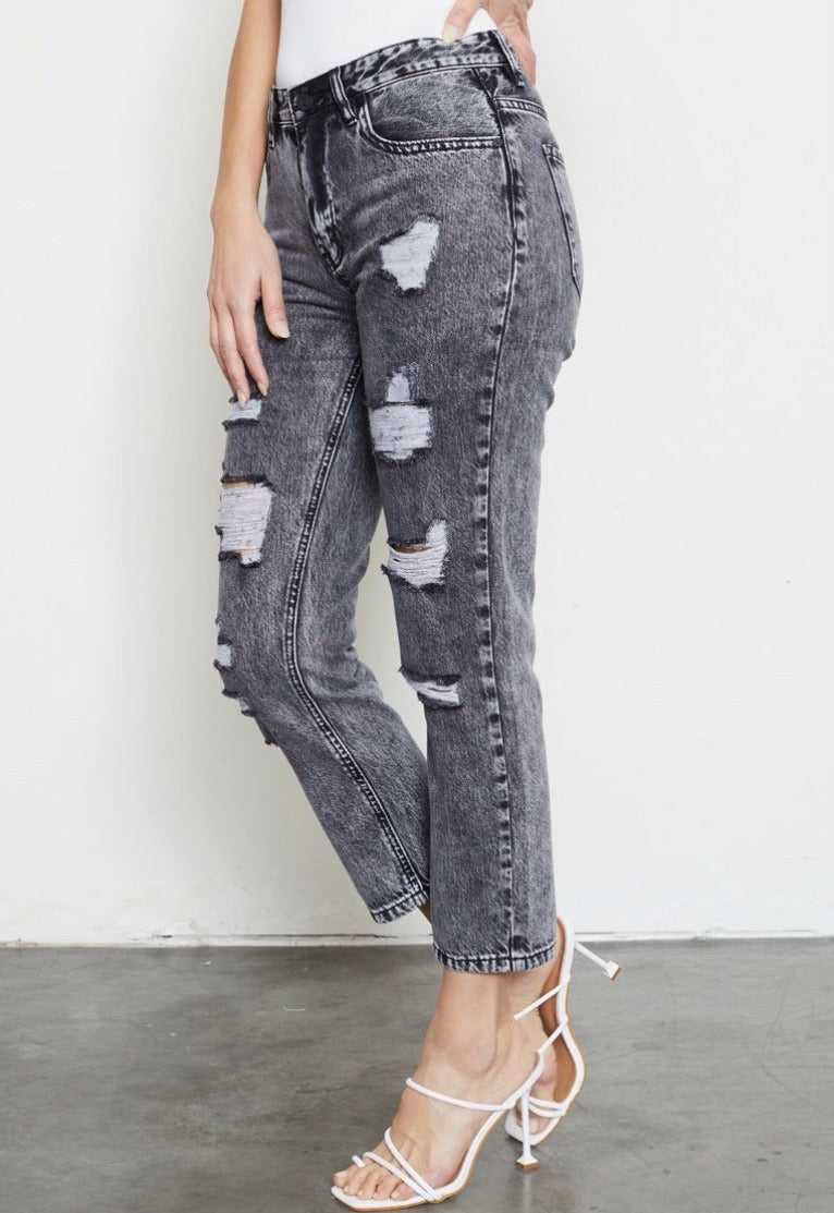 Black Acid Wash KanCan Jeans