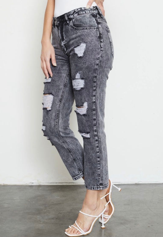 Black Acid Wash KanCan Jeans