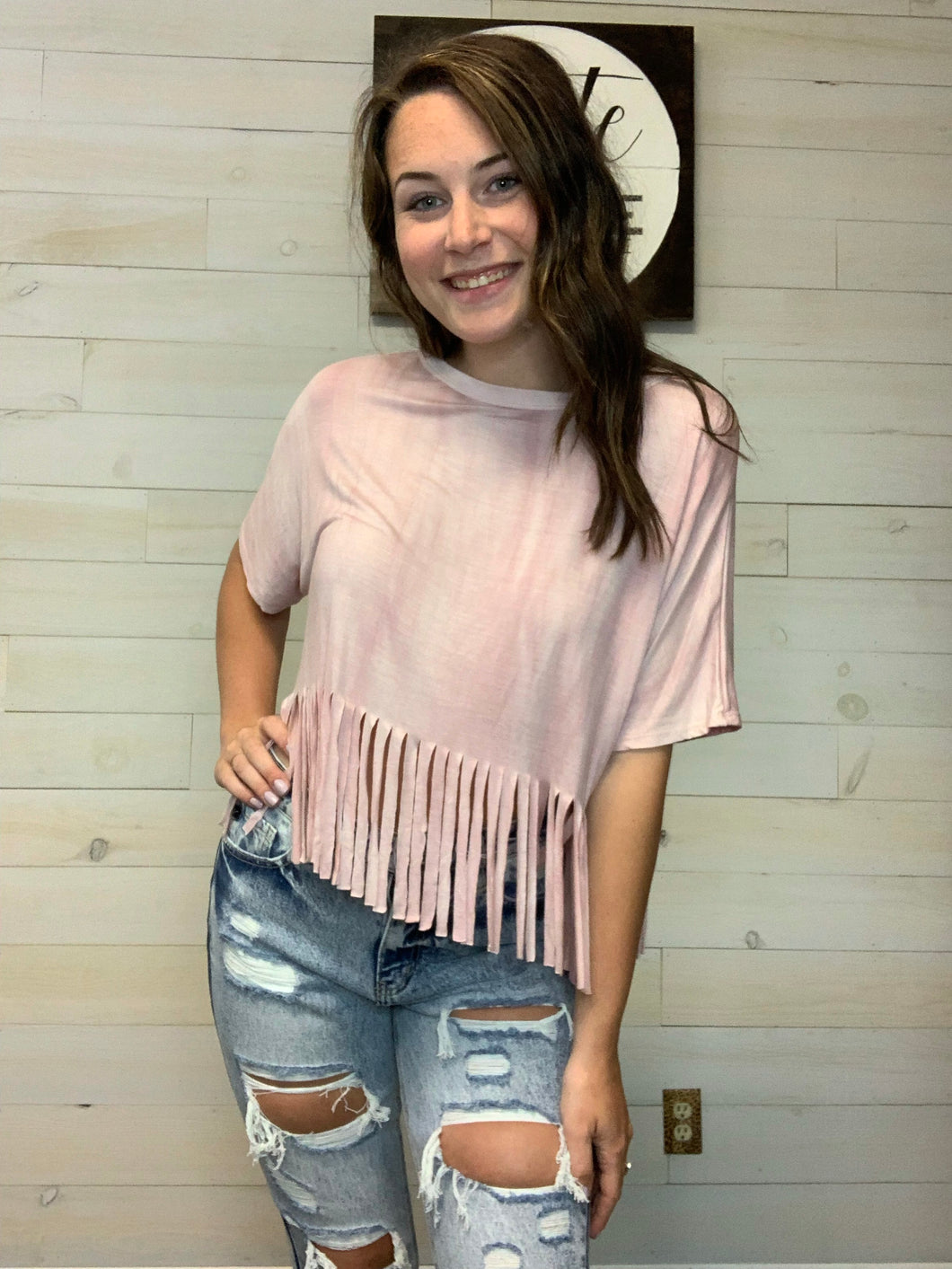 Mauve Fringed Top