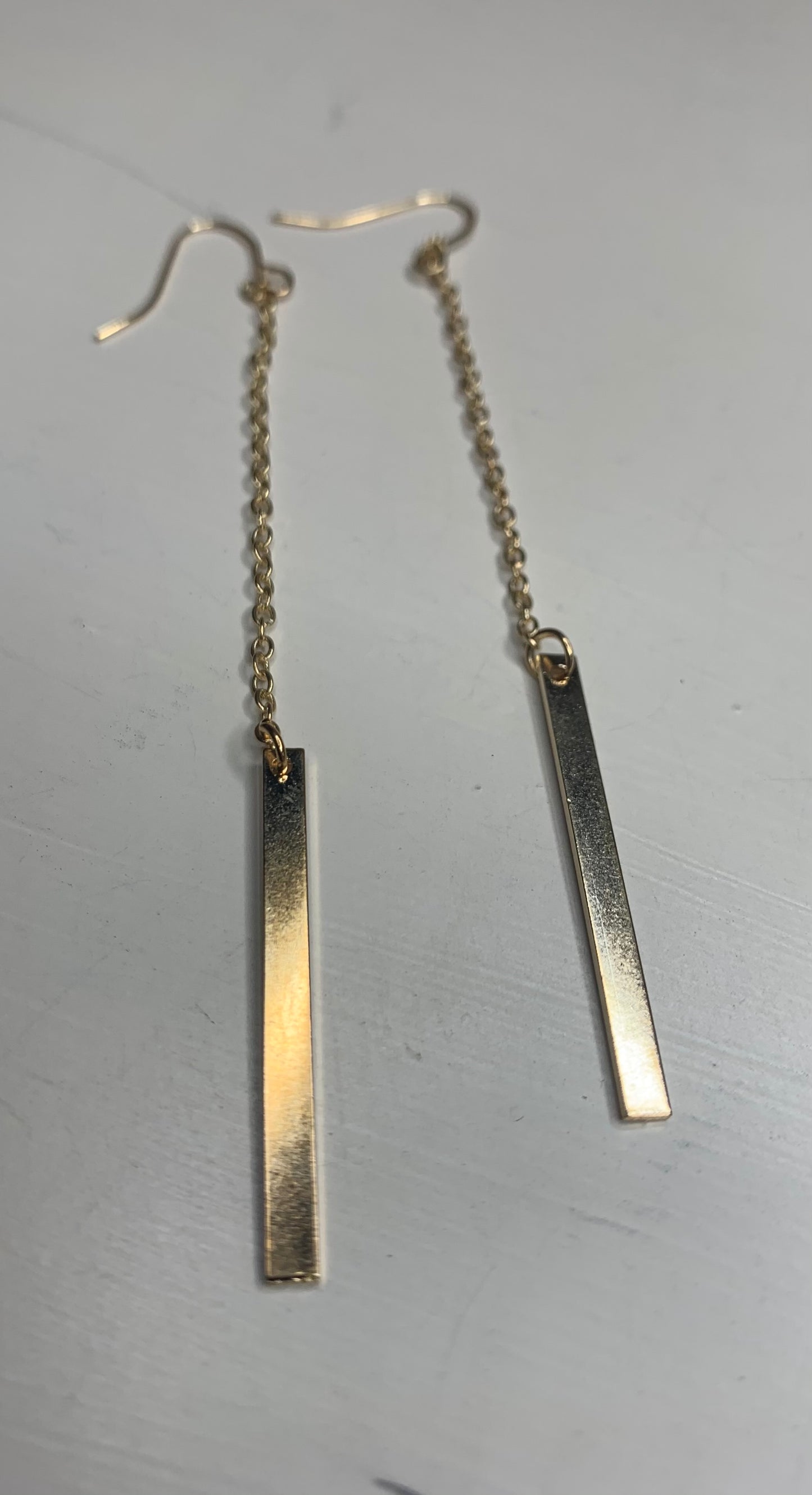 Gold Dangle Bar Earrings