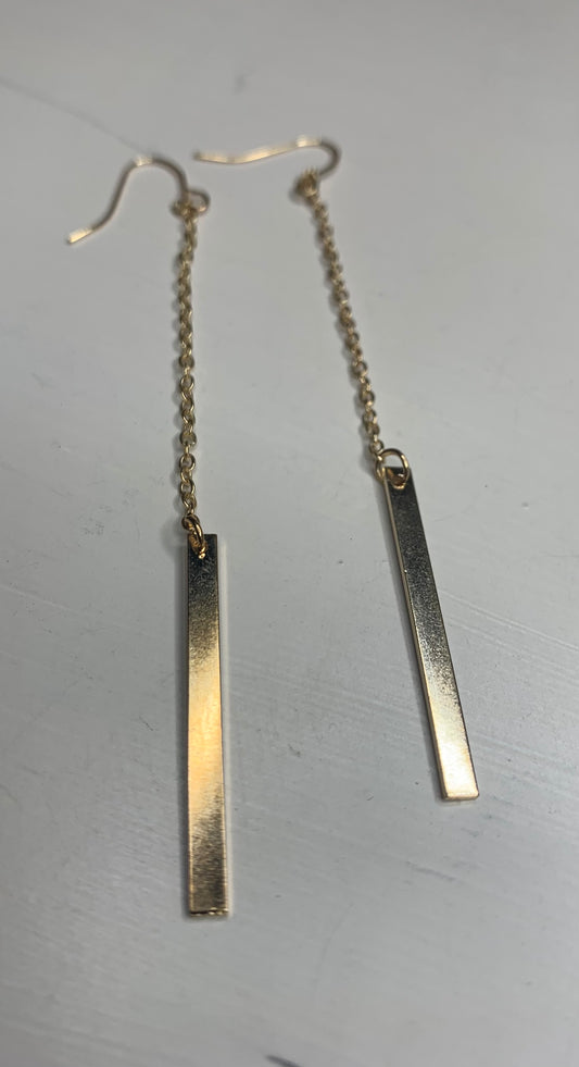 Gold Dangle Bar Earrings
