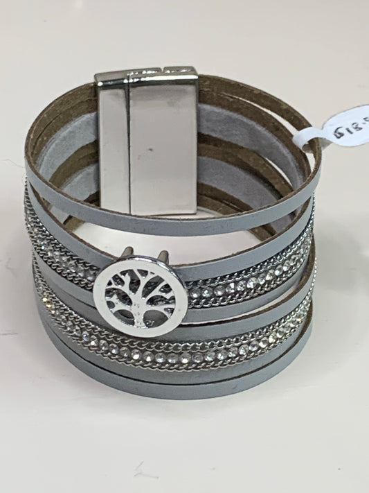 Gray Tree of Life Magnetic Bracelet