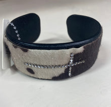 Load image into Gallery viewer, Cow Print Cross Cuff Bracelets
