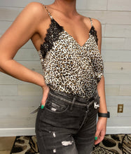 Load image into Gallery viewer, Lace Trim Leopard Bodysuit top