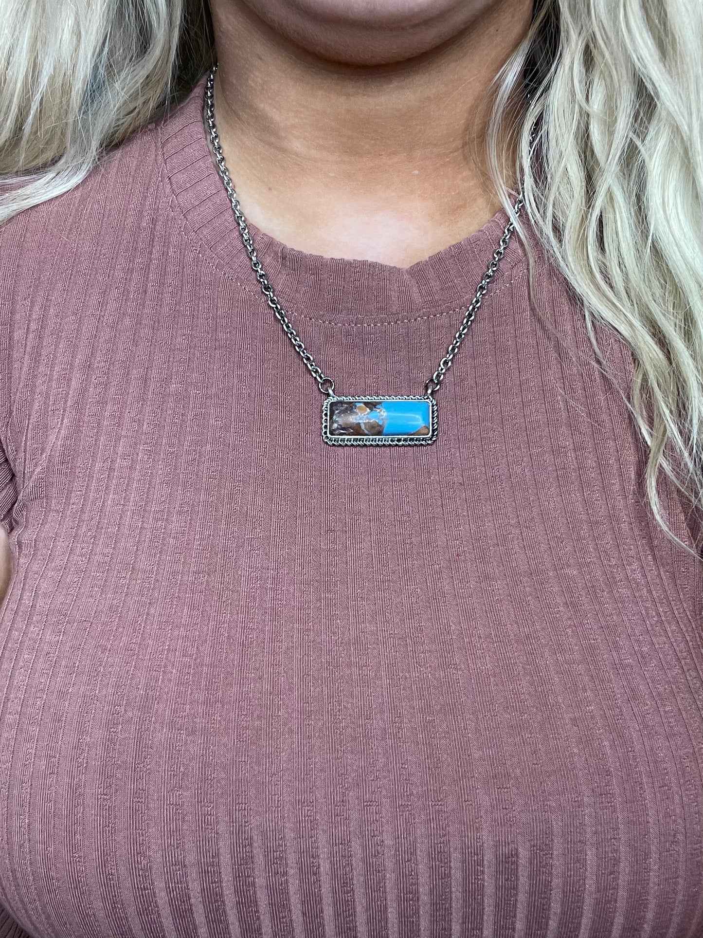 Turquoise Bar Necklace