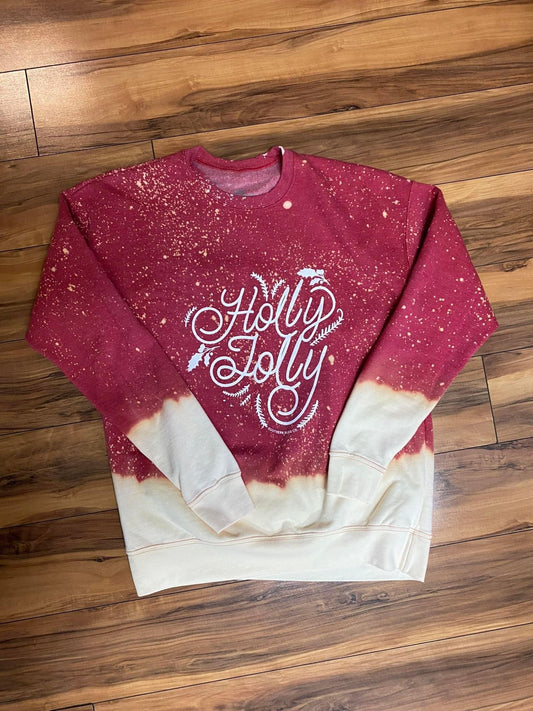 Bleached Holly Jolly Crewneck