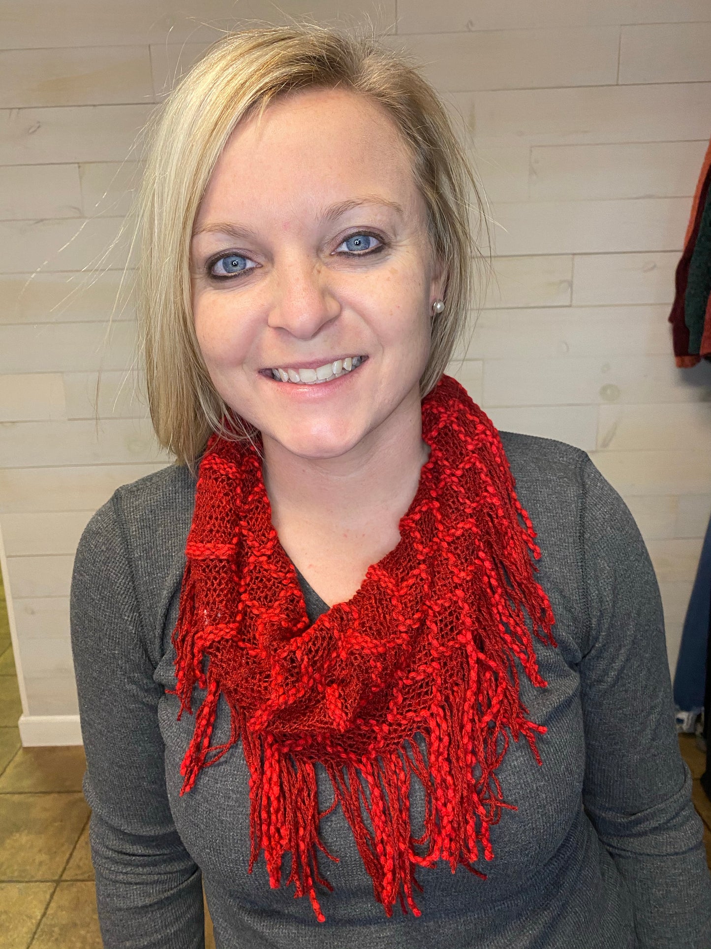 Red Knit Scarf